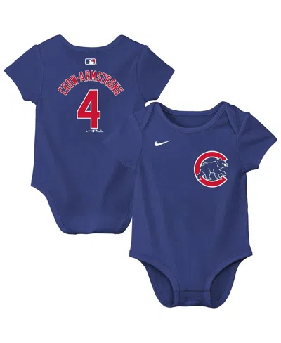 Nike Baby Boys And Girls Pete Crow-armstrong Royal Chicago Cubs Name Number Bodysuit In Blue