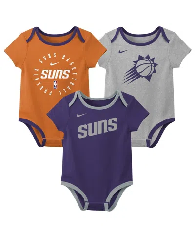 Nike Kids' Baby Boys And Girls Phoenix Suns Bodysuit, Set Of 3 In Multi