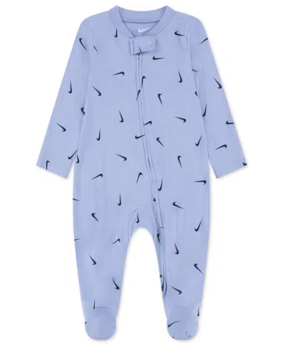 Nike Baby Boys' And Girls' Printed Viscose Footed Coverall In Blue