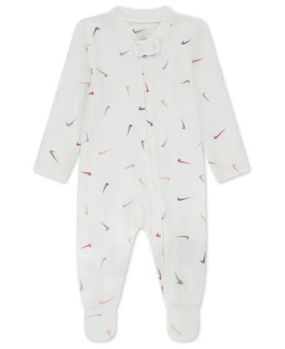 Nike Baby Boys' And Girls' Printed Viscose Footed Coverall In White