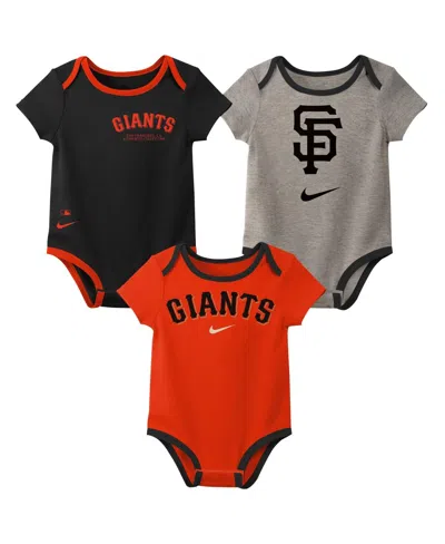 Nike Baby Boys And Girls San Francisco Giants Authentic Collection Three-pack Bodysuit Set In Multi