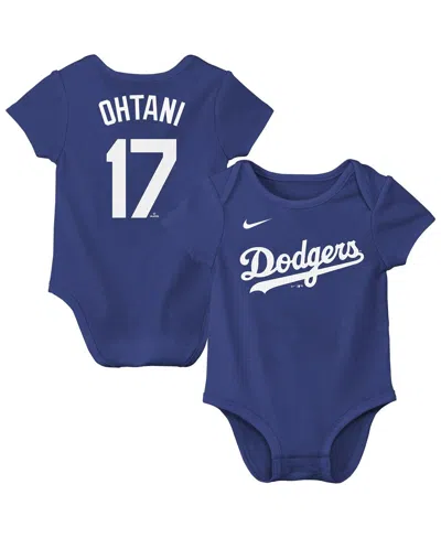 Nike Kids' Baby Boys And Girls Shohei Ohtani Royal Los Angeles Dodgers Name Number Fuse Bodysuit In Blue