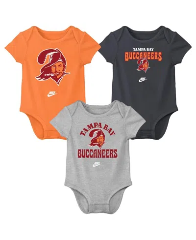 Nike Baby Boys And Girls Tampa Bay Buccaneers Rewind Bodysuit 3-pack In Multi