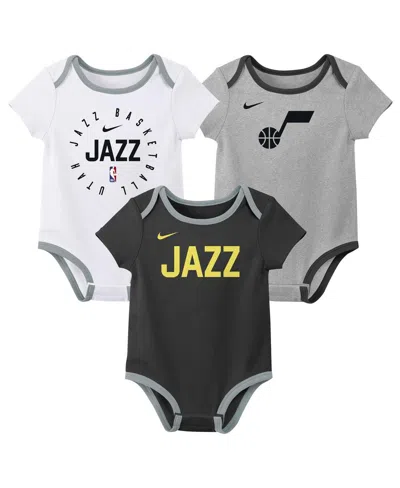Nike Kids' Baby Boys And Girls Utah Jazz Bodysuit Pack Of 3 In Multi