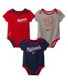 Nike Baby Boys And Girls Washington Nationals Authentic Collection Three-pack Bodysuit Set In Multi