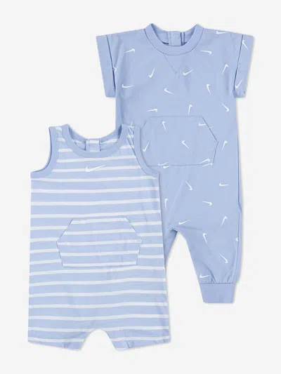 Nike Kids'  Baby Boys Essentials 2 Pack Romper Set In Blue