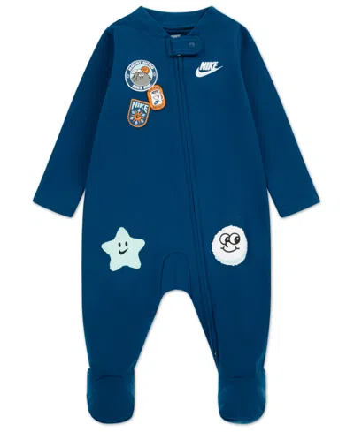Nike Baby Boys' Footed Coverall In Blue