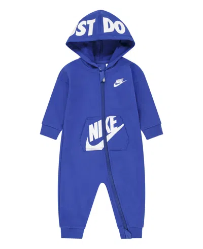 Nike Baby Boys Full-zip Logo Coverall In Game Royal