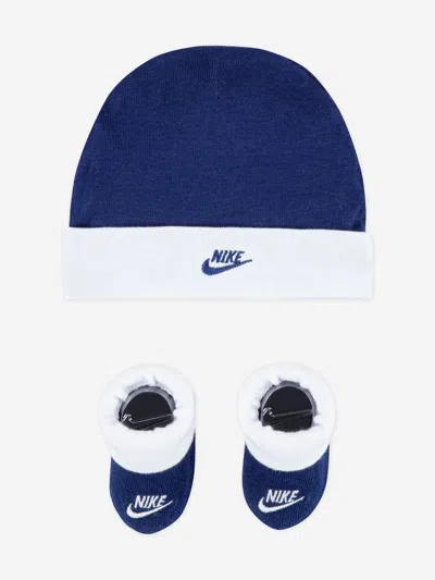 Nike Kids'  Baby Boys Futura Hat And Bootie Set In Blue