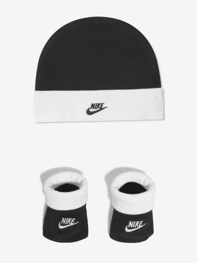 Nike Kids'  Baby Boys Futura Hat And Booties Set In Black