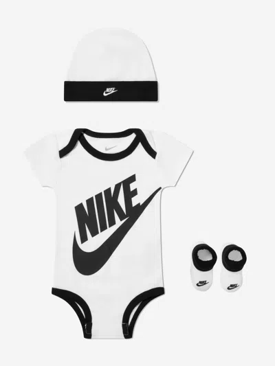Nike Kids'  Baby Boys Futura Logo Box Bodysuit Set In White