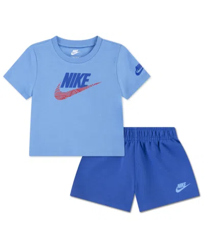 Nike Baby Boys' In The Zone French Terry T-shirt And Shorts, 2-piece Set In Blue