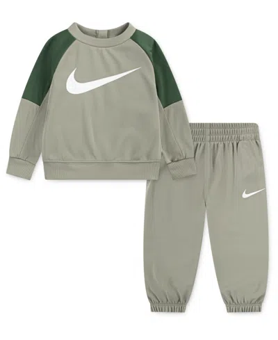 Nike Baby Boys' Lifestyle Essentials Crewneck T-shirt And Joggers, 2-piece Set In Gray