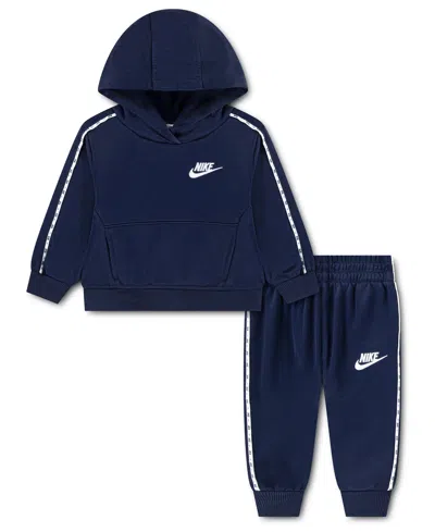 Nike Baby Boys' Neutral Lifestyle Hoodie And Pants, 2-piece Set In Blue
