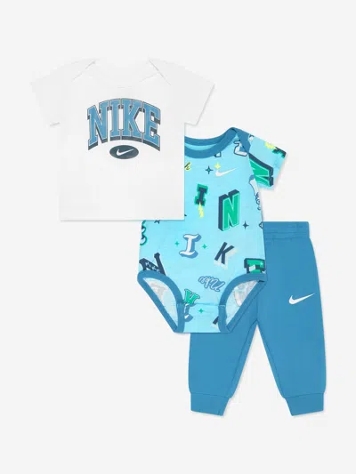 Nike Baby Boys Nsw Next Gen 3 Piece Trouser Set In Blue