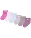 Nike Baby Boys Or Baby Girls Multi Logo Socks, Pack Of 6 In Magic Flamingo