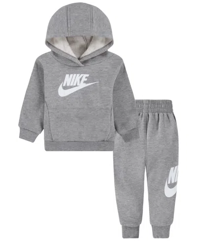 Nike Baby Boys Or Girls Club Fleece Hoodie And Pants, 2 Piece Set In Dark Grey