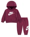 Nike Baby Boys Or Girls Club Fleece Hoodie And Pants, 2 Piece Set In Red