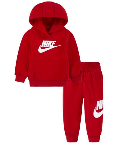 Nike Baby Boys Or Girls Club Fleece Hoodie And Pants, 2 Piece Set In University Red