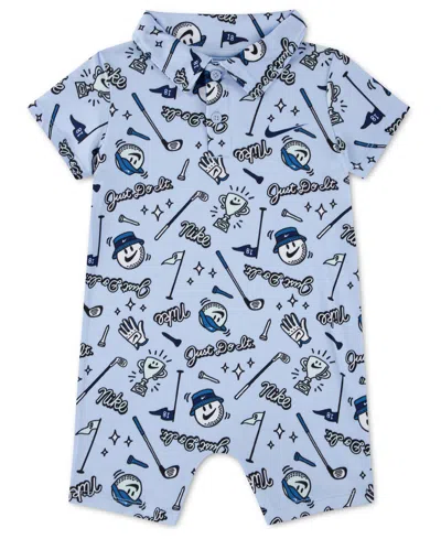 Nike Baby Boys' Polo Romper In Blue