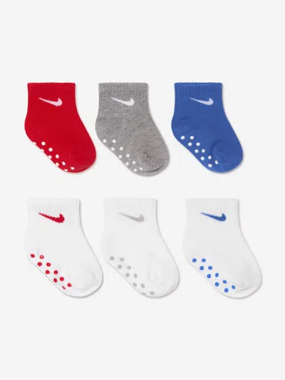 Nike Baby Boys Pop Colour 6 Pack Socks Set In Blue