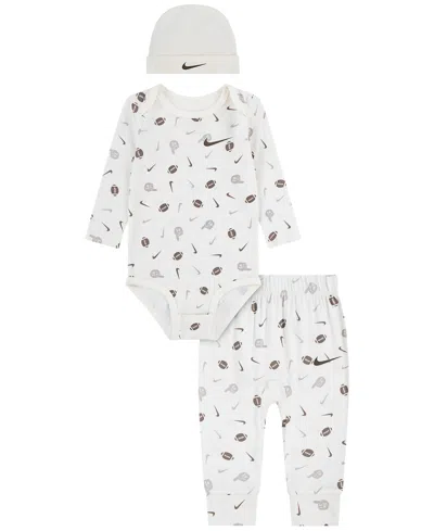 Nike Baby Boys' Readyset Grow Long-sleeve Bodysuit, Pants And Beanie, 3-piece Set In Multi