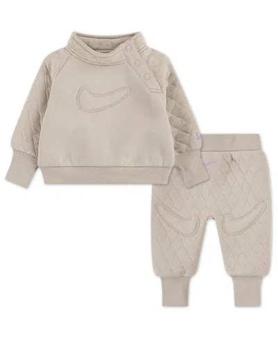 NIKE BABY BOYS READYSET MOCK NECK SWEATSHIRT AND JOGGERS, 2-PIECE SET