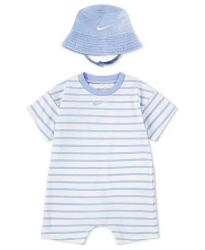 Nike Baby Boys Short Sleeve Romper With Bucket Hat