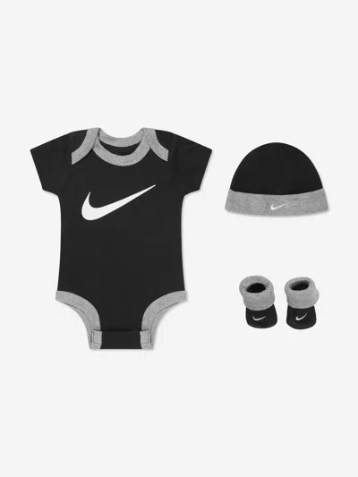 Nike Kids'  Baby Boys Swoosh Bodysuit Set In Black