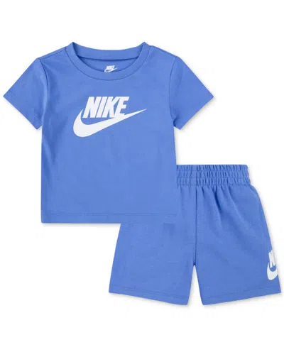Nike Baby Club T-shirt & Shorts, 2 Piece Set In  Polar