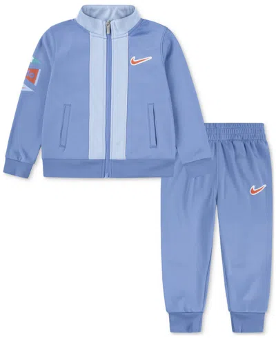 Nike Baby Dri-fit Tracksuit Jacket & Pants, 2 Piece Set In Blue Beyond