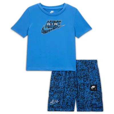 Nike Baby Dri-fit 2-piece Air Printed Cargo Shorts Set In Blue