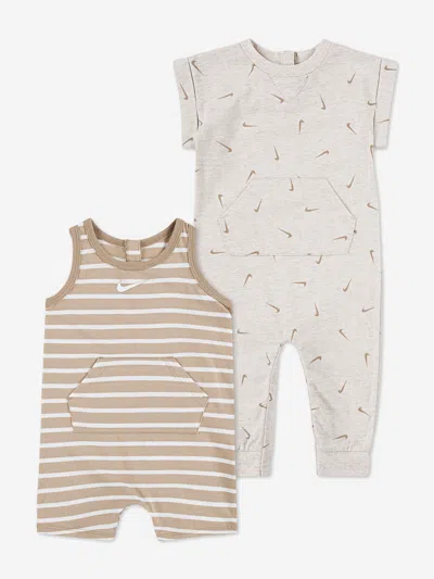 Nike Kids'  Baby Essentials 2 Pack Romper Set In Burgundy