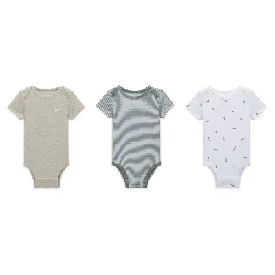 Nike Baby Essentials Baby (0-9m) 3-pack Bodysuits In Green