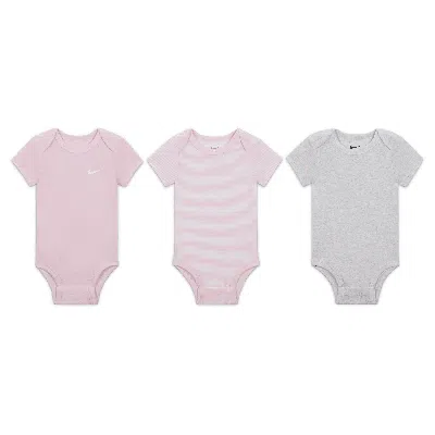 Nike Baby Essentials Baby (0-9m) 3-pack Bodysuits In Multicolor