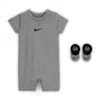 Nike Baby Essentials Baby Romper And Booties Set In Gray