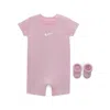 Nike Baby Essentials Baby Romper And Booties Set In Pink