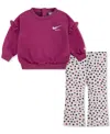 Nike Baby Essentials Femme Top & Leggings, 2 Piece Set In Purple