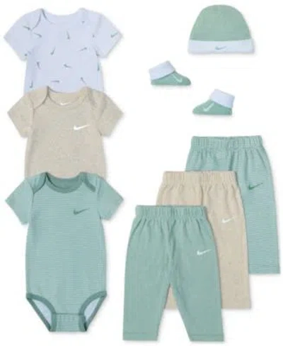 Nike Baby Essentials Multi Pack Bodysuits Multi Pack Pants Accessory Sets In Mica Green