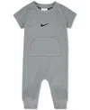Nike Baby Essentials Short-sleeve Waffle Coverall In Grey