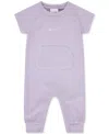 Nike Baby Essentials Short-sleeve Waffle Coverall In Purple