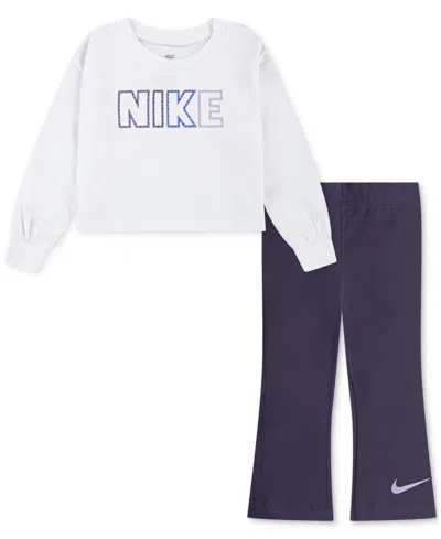 Nike Baby Femme Pop Top & Leggings, 2 Piece Set In Purple