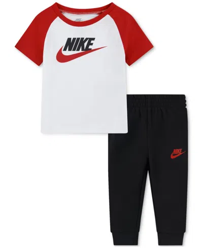 Nike Baby Futura Raglan T-shirt & Jogger Pants, 2 Piece Set In Black