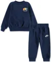 Nike Baby Futura Sweatshirt & Jogger Pants, 2 Piece Set In Midnight Navy