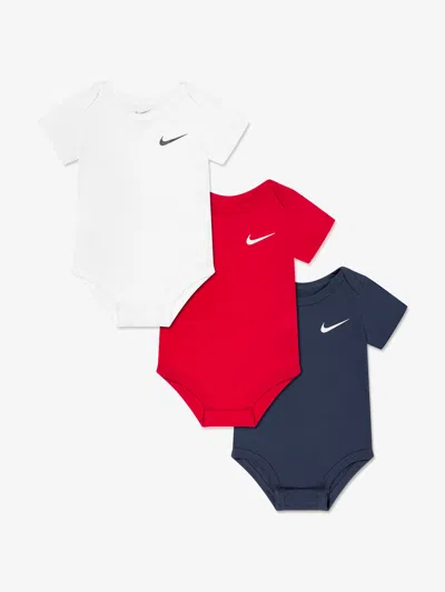 Nike Kids'  Baby Girls 3 Pack Swoosh Bodysuit Set In Multicoloured