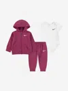 Nike Baby Girls 3 Piece Tracksuit Set In Burgundy