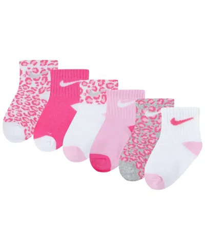 Nike Baby Girls 6-pack Ankle Socks In Pink