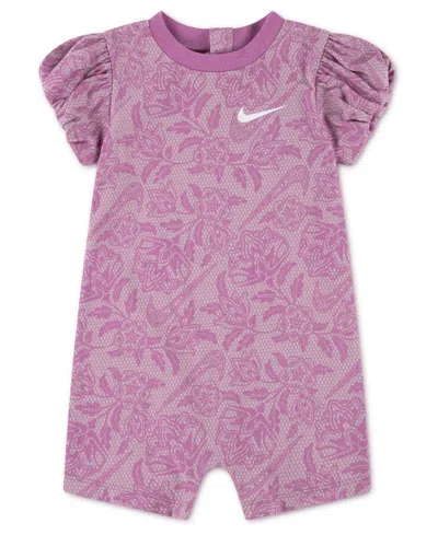 Nike Baby Girls' Crewneck Romper In Pink