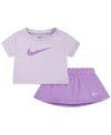 Nike Baby Girls Dri-fit Swoosh Motion T-shirt & Skort, 2 Piece Set In Rush Fuchsia
