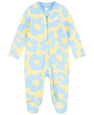 Nike Baby Girls Floral Coverall In Aquarius Blue
